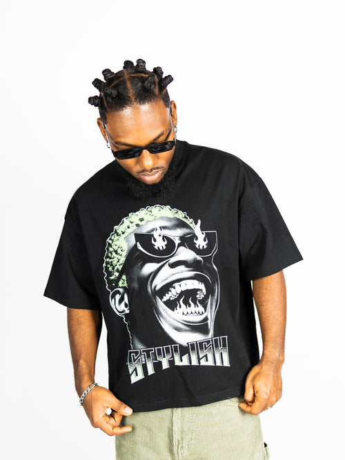 Dennis Rodman Stylish Oversize Crop Top Graphic Tee