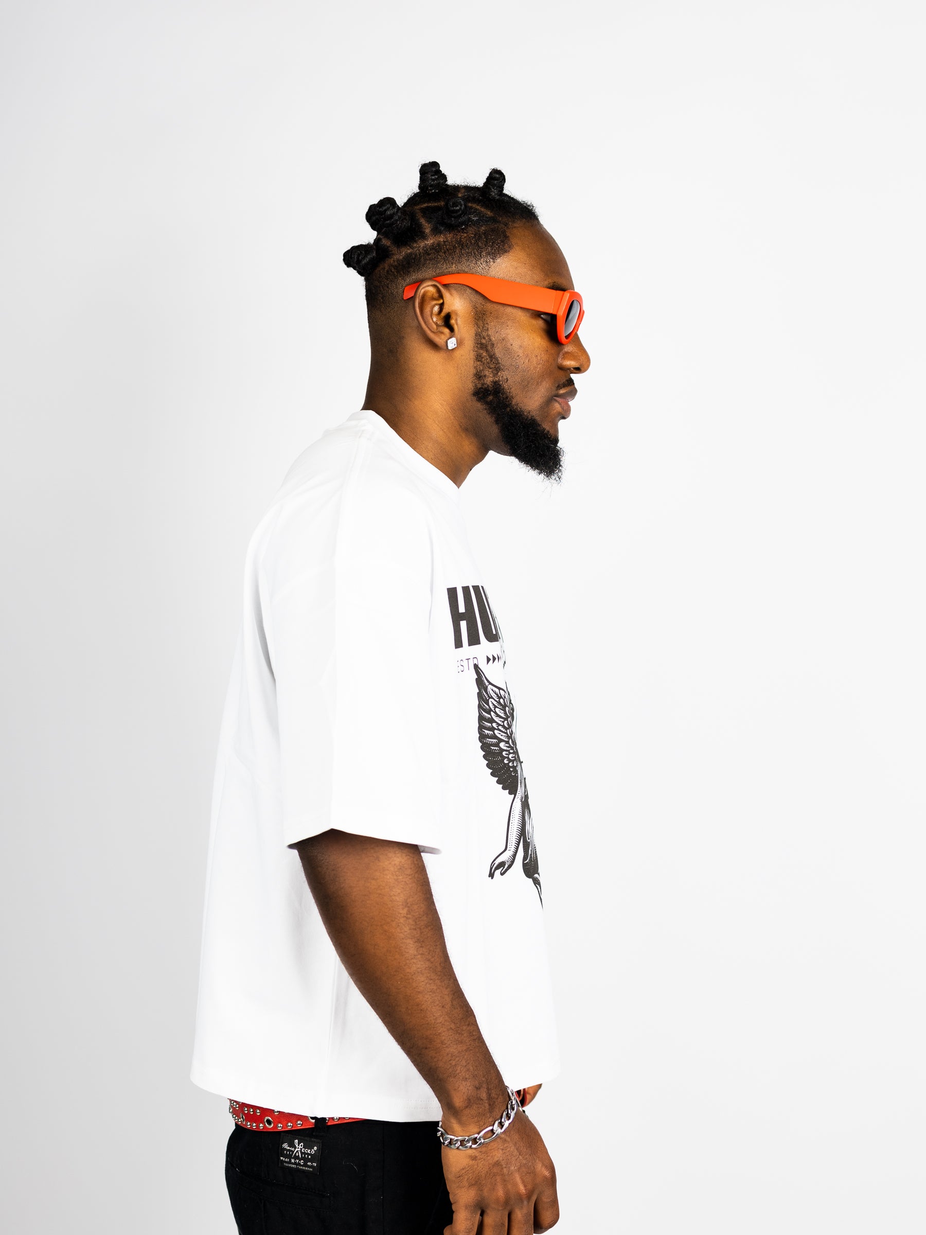 Hustle Hard EST 1998 Oversize Crop Top Graphic Tee