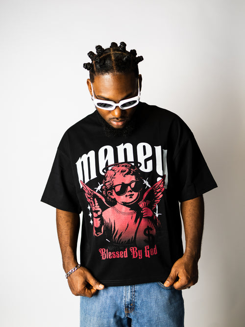 Blessed by God Oversize Crop Top Graphic Tee