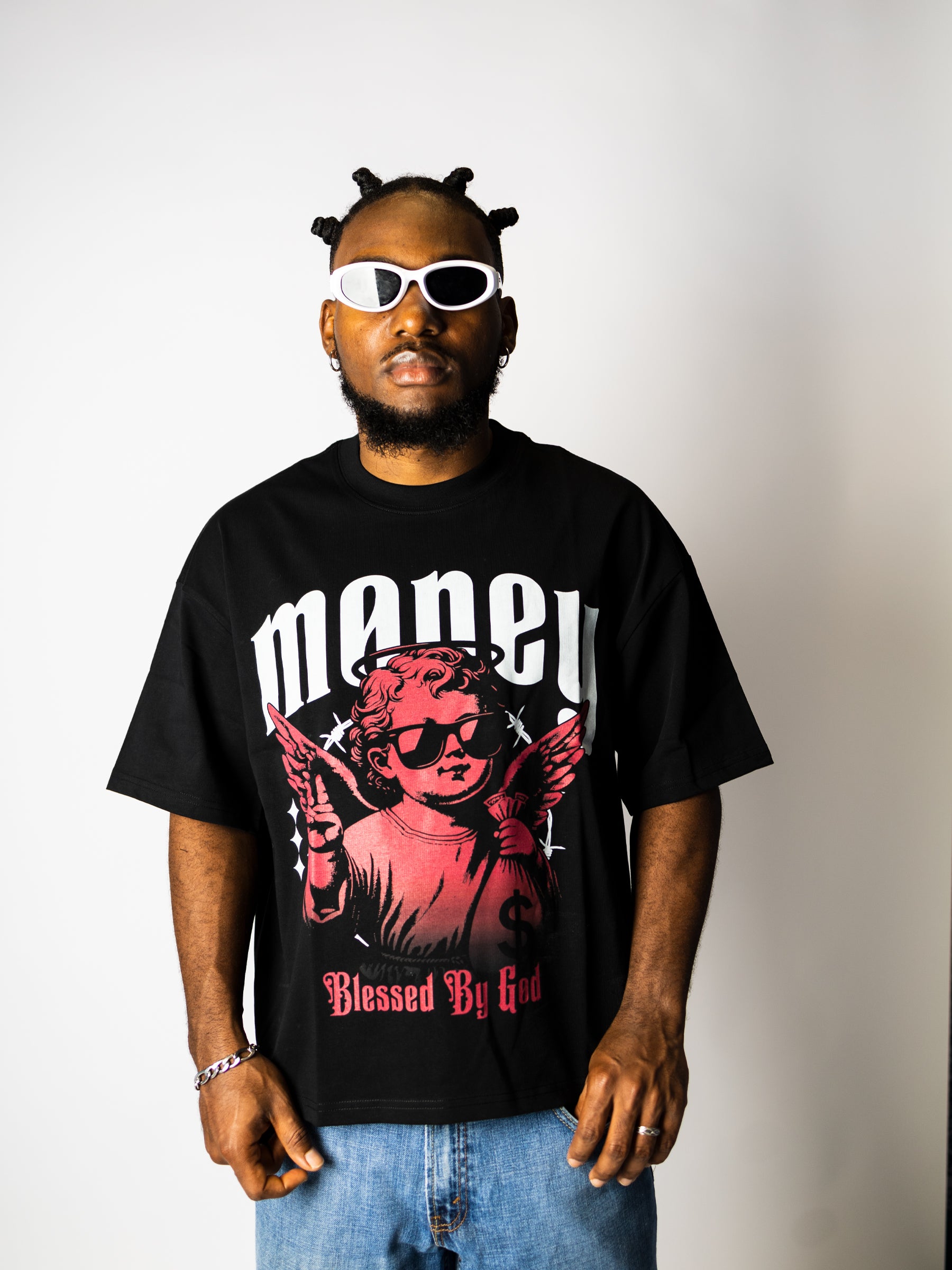Blessed by God Oversize Crop Top Graphic Tee